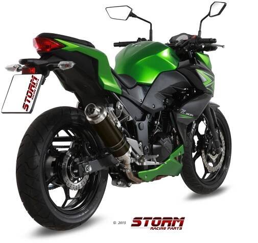 Koncovka výfuku STORM GP K.038.LXSB Černá ocel