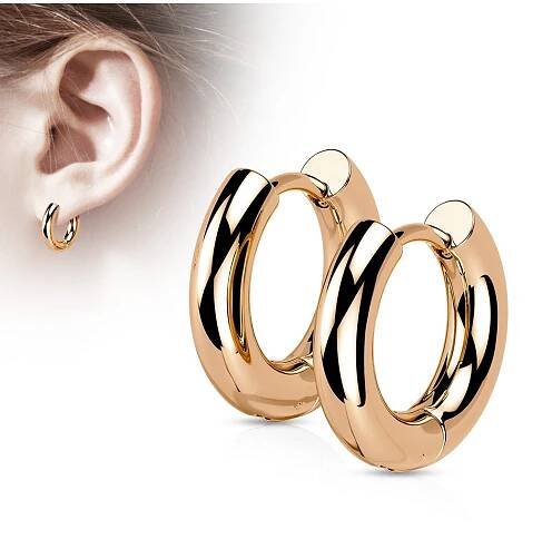 Náušnice Atreya Ocelové kruhové náušnice Livia Barva: Rosegold, Velikost: 3 mm, Délka / Průměr: 10 mm