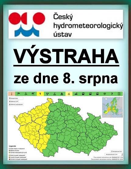 AKTUÁLNĚ: Výstraha Českého hydrometeorologického ústavu (ČHMÚ) ze dne 8. srpnaZa krásnější Vimperk