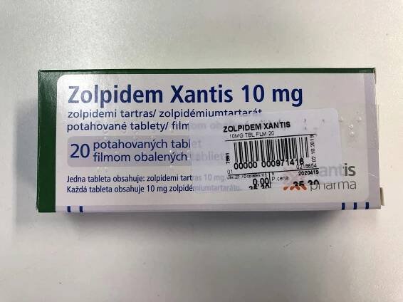 Ukázka léku proti poruchám spánku (Zolpidem Xantis)
