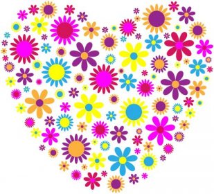 Vektorový obrázek, ilustrační klipart Květinové srdce v rozlišení 1600x1445 pixelů zdarma ke stažení, Láska vektor do vašich dokumentů