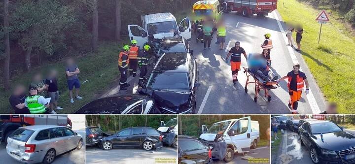 Hromadná dopravní nehoda uzavřela hlavní tah z Plzně do Karlových Varů