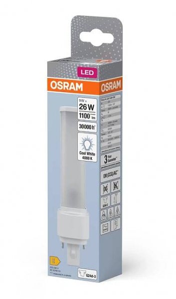 OSRAM LED zářivka Dulux D26 EM&AC Mains G24d-3, 10W 1100lm 4000K pr. 34 x 171 mm