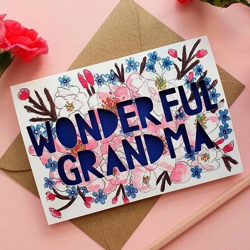 Paper cut Card for Nanny or Grandma