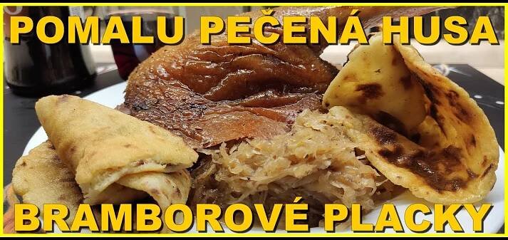 Plněná husa, lokše, zelí