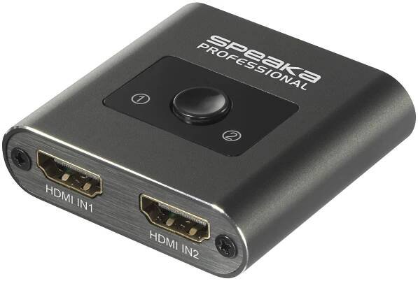 SpeaKa Professional SP-HSW-231 2 porty HDMI přepínač UHD 8K @ 60 Hz, UHD 4K @ 120 Hz : Půhy.cz