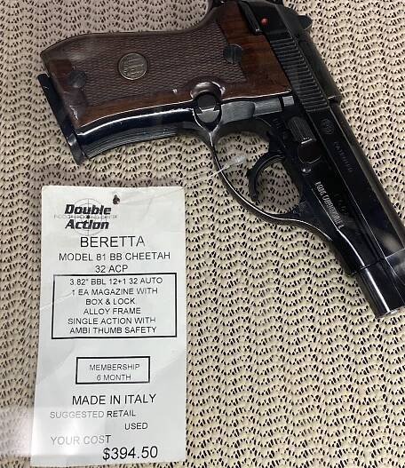 Beretta 81 BB Cheetah.32ACP (Used) - Double Action Indoor Shooting Center & Gun Shop