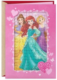 Disney Princess Valentine's Day Card With Puzzle, , large image number 1