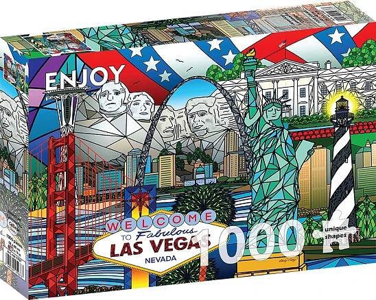 ENJOY Puzzle Koláž amerických památek 1000 dílků