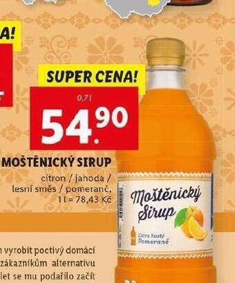 Lidl Moštěnický sirup nabídka