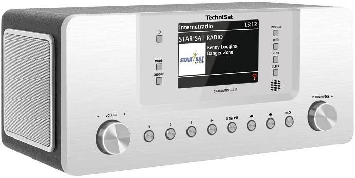 TechniSat Digitradio 574 IR 0001/2951 internetové stolní rádio, DAB+, FM, AUX, Bluetooth, internet, USB, stříbrná