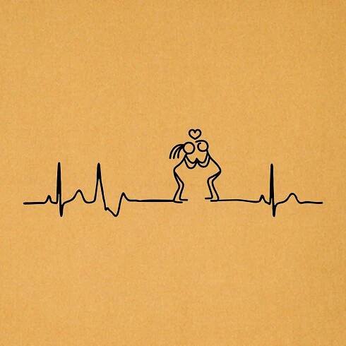 EKG zamilovaný pár - Polštář 50x50