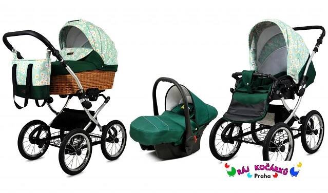 Retro kombinovaný kočárek 2v1 Raf Pol Baby Lux Classic Alu Silver 2023