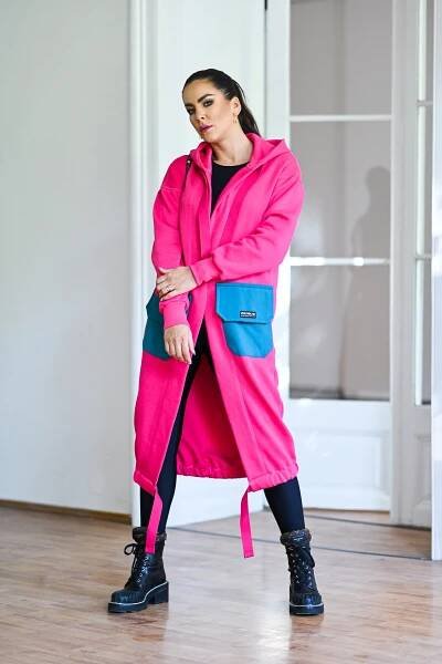 KARDIGAN MAGENTA & OPAL GREEN / 2 DĹŽKY NA VÝBER!