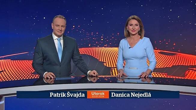 Patrik Švajda a Danica Nejedlá v relácii Televízne noviny