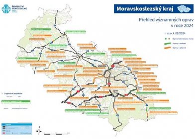 Mapa významných oprav Správy Ostrava (únor 2024) | Kurzy.cz