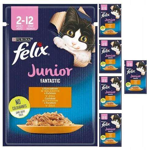 FELIX JUNIOR FANTASTIC KUŘE S ŽELÉ 6x85 g