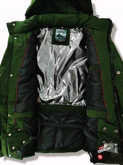 PÁNSKÁ ZIMNÍ BUNDA ZELENÁ CANADA MOUNTAIN XXXL Kapuce nespecifikováno
