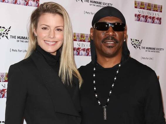 Eddie Murphy and his Paige Butcher attend the debut gallery opening of Bria Murphy's 