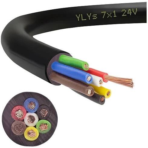 Kabel YLYs 7 x 1 24V černá - automobilový kabel