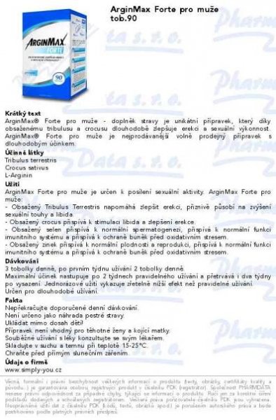 ArginMax Forte pro muže tob.90 | SOS lékárna online, internetová lékárna, léky