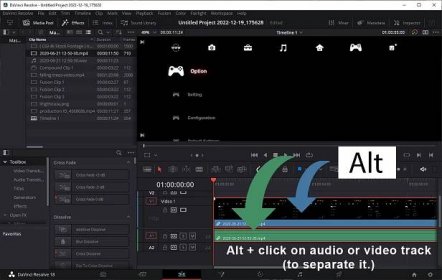 how to separate audio from video on timeline