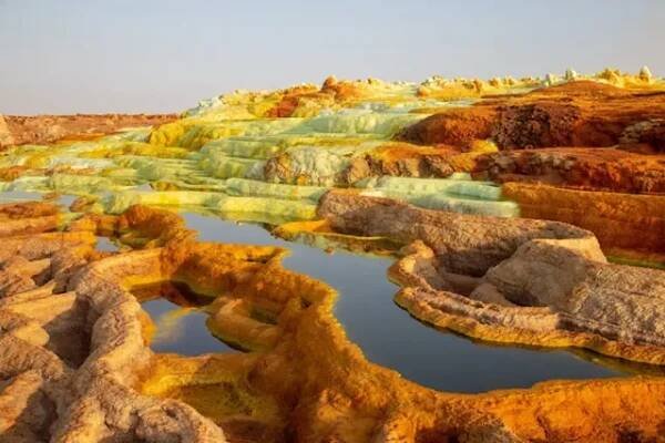 Etiopská proláklina Danakil je jedním z nejsušších, nejteplejších a nejníže položených míst na planetě.