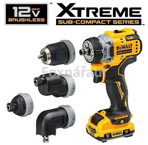 DCD703L2T aku vrtačka s multifunkční hlavou 12V 2x3,0Ah Tstak | DeWalt centrum Praha