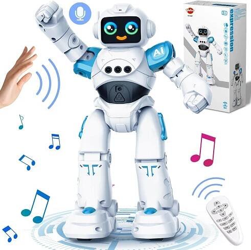 INTERAKTÍVNY ROBOT NA DIAĽKOVÉ OVLÁDANIE, PROGRAMOVATEĽNÝ GEST, HOVORÍ TANCUJE