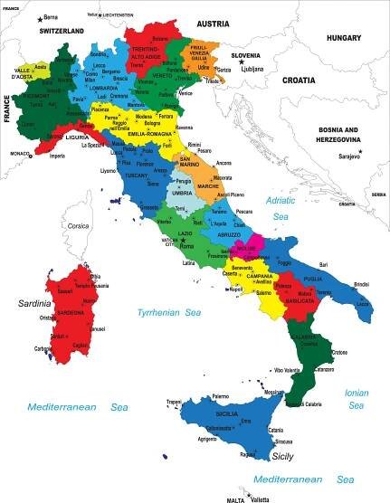 Mapa italských měst