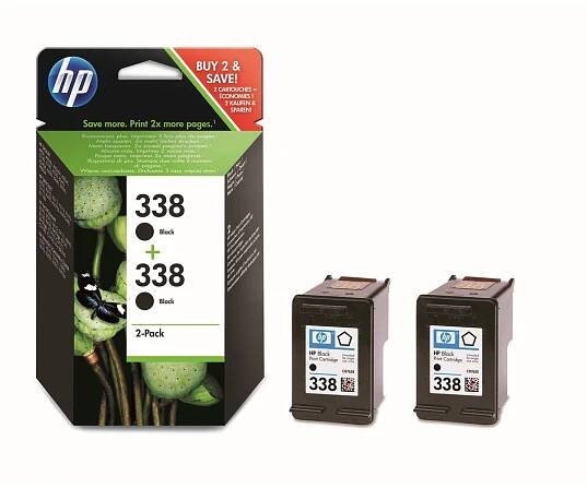Inkoustová náplň HP 338 černá, dvojbalení