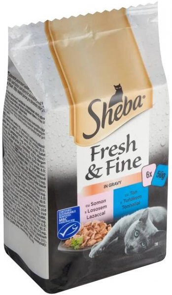 Sheba kapsička Fresh&Fine mix losos a tuňák