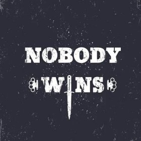 Nobody wins t-shirt print with knife and knuckles, vector illustration — Ilustrace