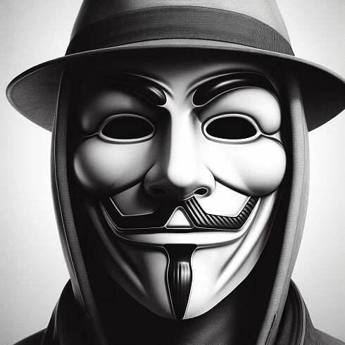 Já černobílý Anonymous – VytvořSiPotisk.cz