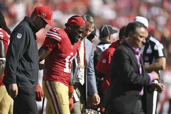 NFL injury report: 49ers’ Brandon Aiyuk suffers torn ACL, Chris Godwin and Mike Evans leave game with injury
