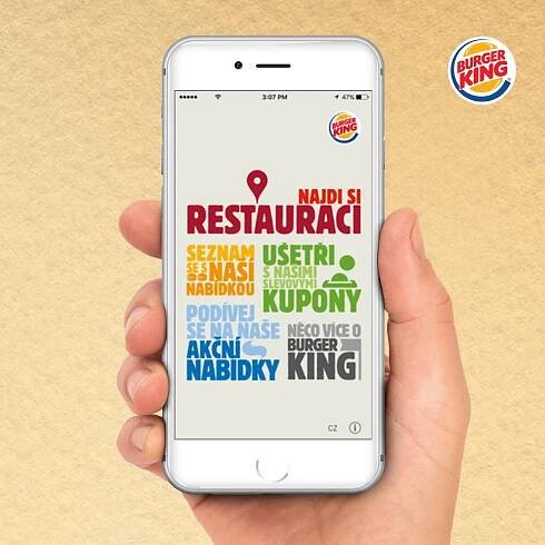 BURGER KING přináší mobilní aplikaci do České republiky
