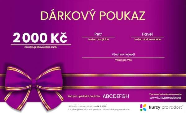 Dárkový poukaz v hodnotě 2 000 Kč