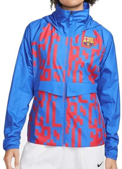 Dámská sportovní bunda Nike FC Barcelona LooseFit vel. S, vícebarevná kapuce