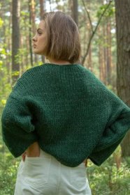 Dámský hladce pletený svetr s vlnou