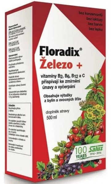 Salus Floradix Železo+ sirup pro podporu krvetvorby