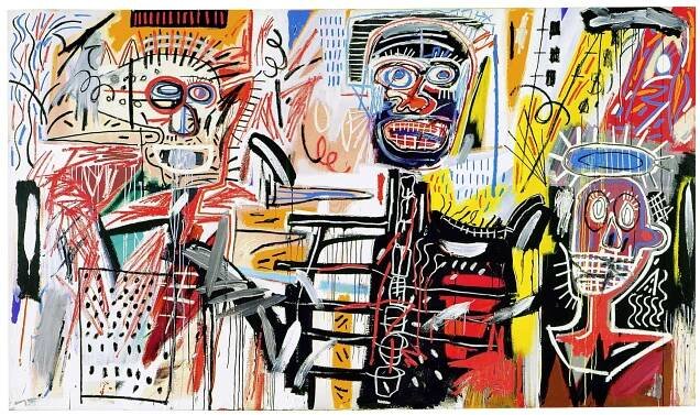 Jean-Michel Basquiat painting in a Brooklyn studio Wallpaper
