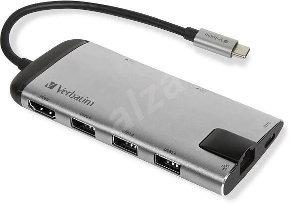 Verbatim USB-C multiport hub USB 3.1 GEN 1/2xUSB 3.0/HDMI/SDHC/MicroSDHC/RJ45