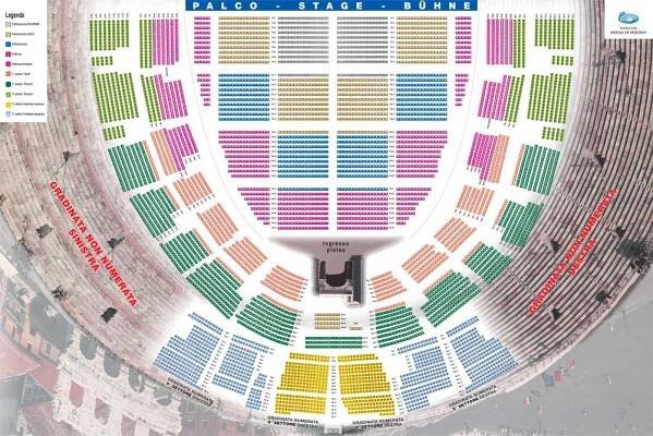 Arena di Verona - mapa