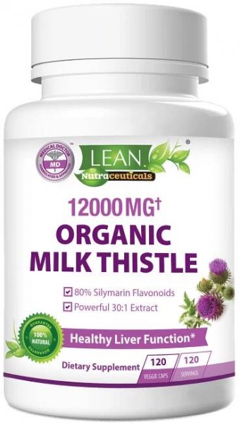 organic milk thistle supplement liver support detox cleanse & repair capsules 120day made in usa