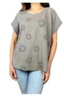 Dámská halenka/tričko italská móda šedé vel.UNI (XL/XXL)