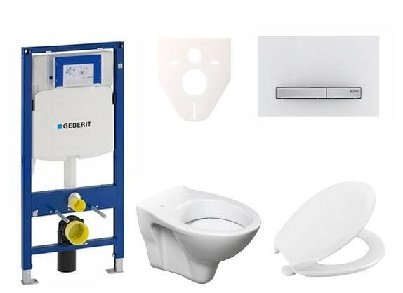 Cenově zvýhodněný závěsný WC set Geberit do lehkých stěn / předstěnová montáž+ WC S-Line S-line Pro 111.300.00.5NR8