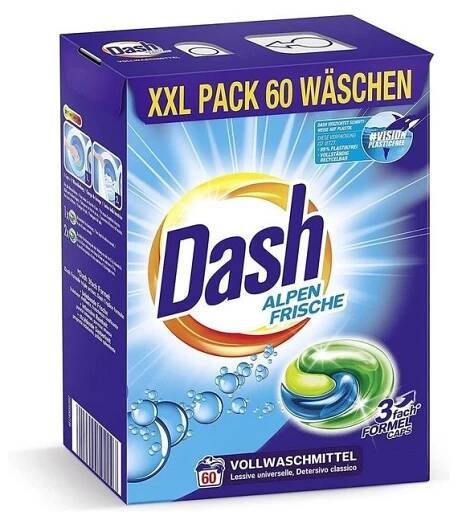 Dash Alpen Frische XXL Kapsle na praní 60 Pracích cyklů - drogerie Topmarkt