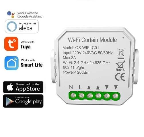 Wi-Fi mini vestavný spínač pro ovládání rolet a žaluzií - TUYA