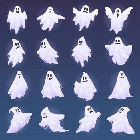 kolekce strašidelných duchů - ghost stock ilustrace