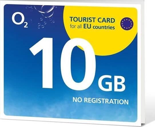 O2 Tourist Card s kreditem 50 Kč a 10 GB dat